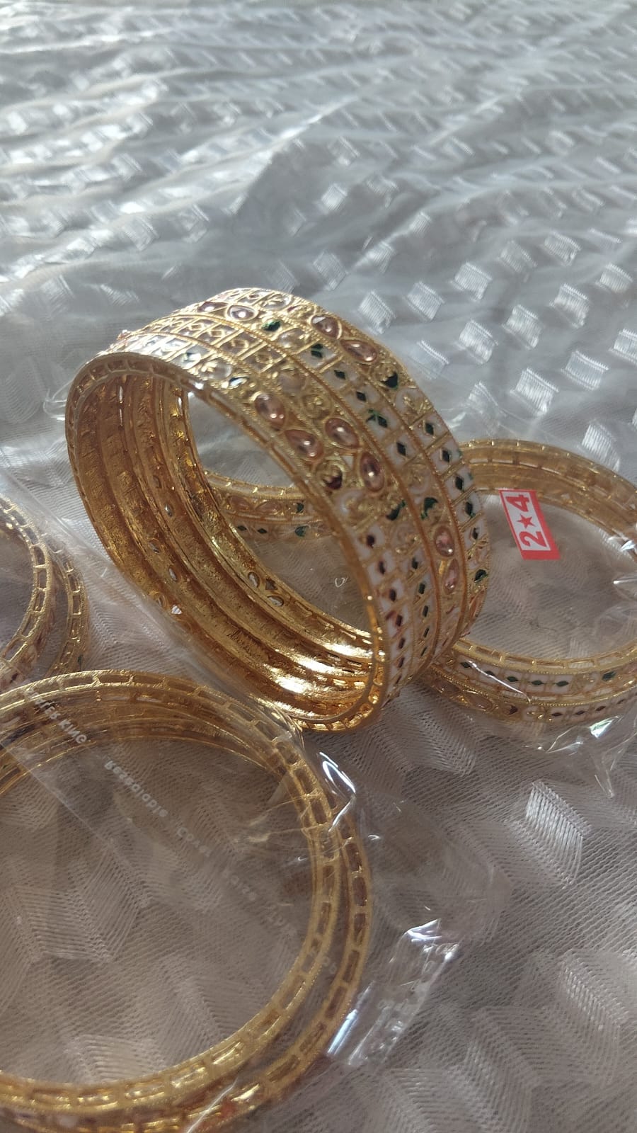 ✨ Gold-Tone Traditional Meenakari Style Bangles – Set of 4