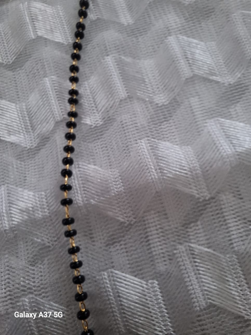 Gold-Plated Black Beaded Nallapusalu Chain VIBC132