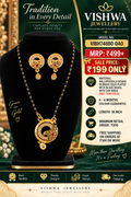 Gold-Plated Nallapusalu Mangalsutra with Matching Ear Rings