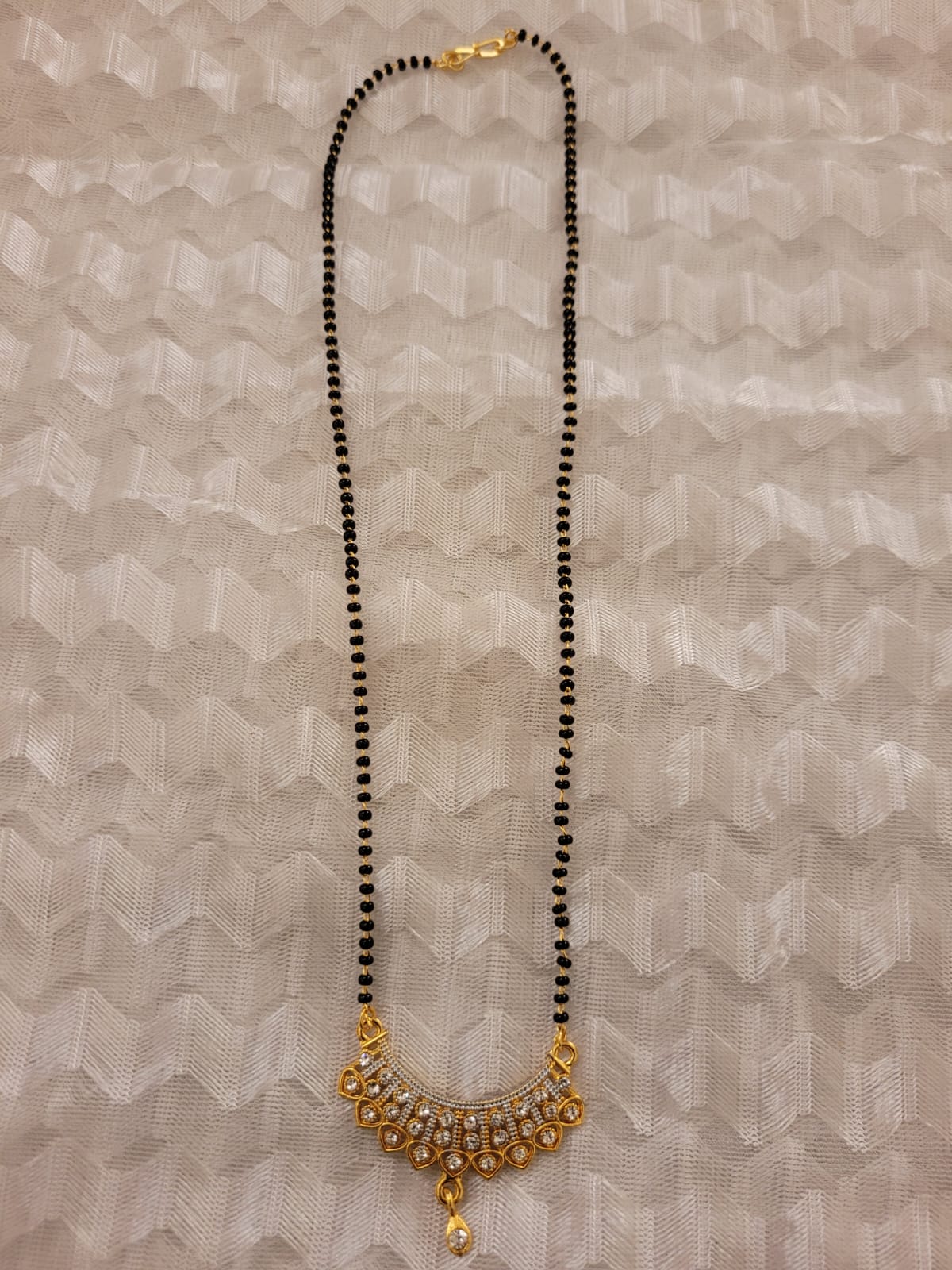 Gold-Plated Nallapusalu Necklace with Designer Pendant VIRR360