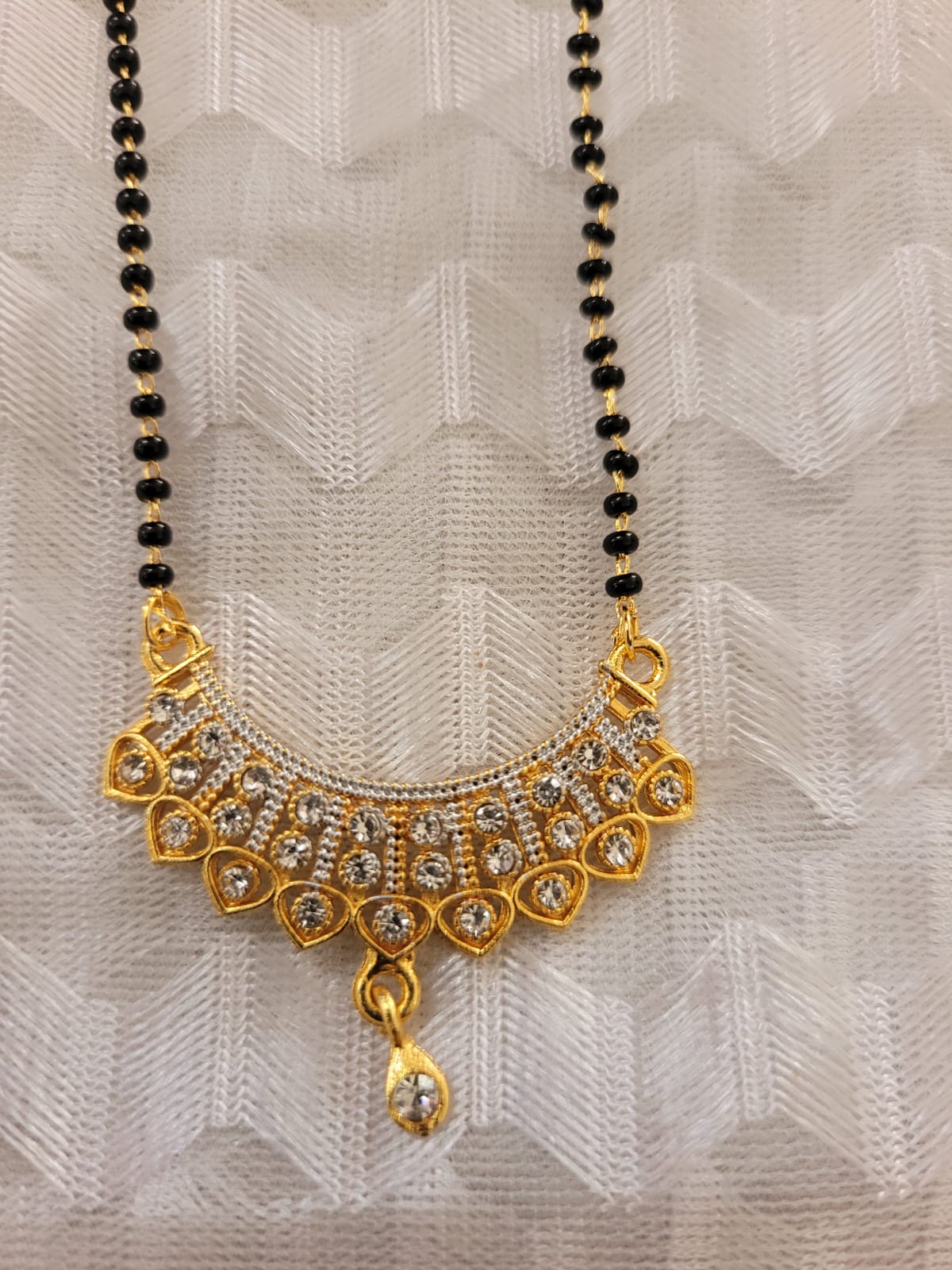 Gold-Plated Nallapusalu Necklace with Designer Pendant VIRR360