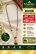 Gold-Plated Nallapusalu Black Beaded Necklace VIVM563MP